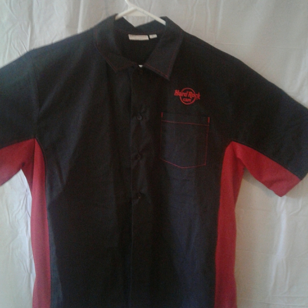 Men's large hard rock cafe short sleeve shirt chefs
